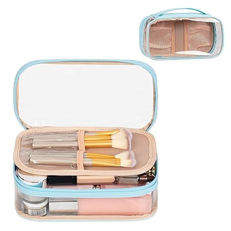 OCHEAL Clear Makeup Bag, Portable Makeup Storage Organizer Cosmetic Bag, Travel Makeup Bag Cute Pouc