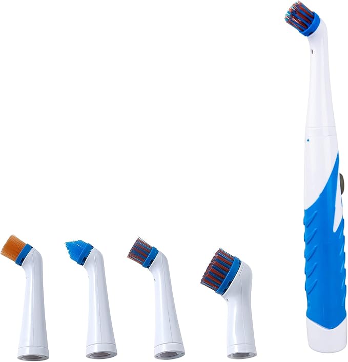 Electric Cleaning Brush with 4 in 1 Multiple Brush Heads,Indoor Household Cordless Motorized Brush f