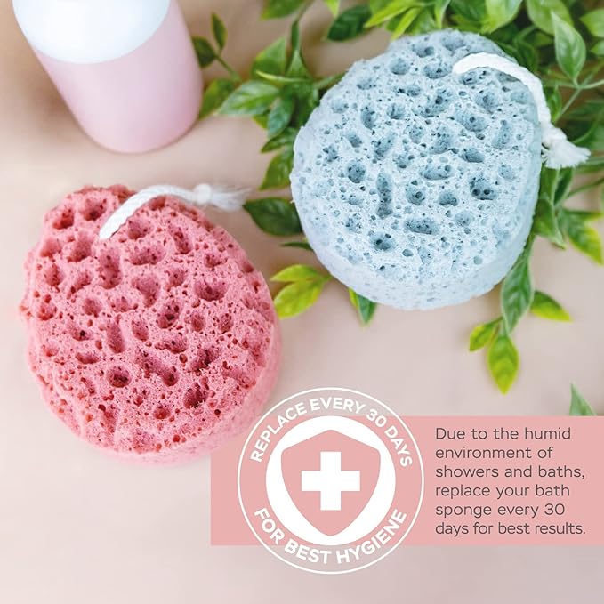 Spongentle Deep Cleansing Body Loofah Sponge, Natural Colors, for Bath and Shower, Multiple Textures