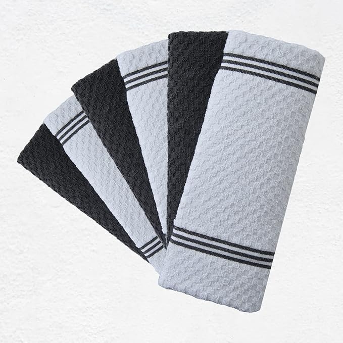 Infinitee Xclusives Premium Kitchen Towels |Pack of 6| - 100% Cotton (15 x 25 Inches) - Highly Absor