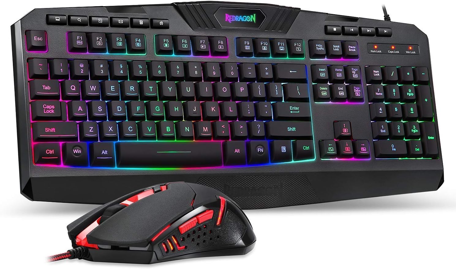 Redragon S101 Gaming Keyboard, M601 Mouse, RGB Backlit Gaming Keyboard, Programmable Backlit Gaming